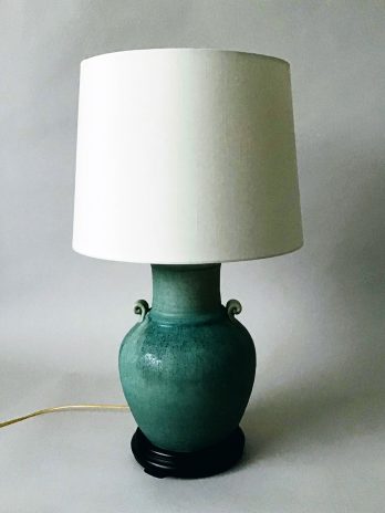 one of a kind hand thrown pocelain lamp